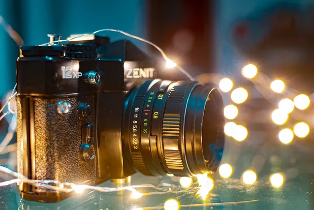 old camera, lights, light painting, vintage, illumination. Condition reports for family history collections: what to photograph and write down