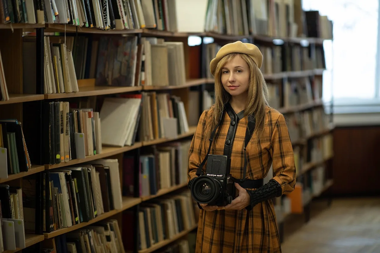 woman, photographer, library, retro, vintage, education, journalist, shelves, books, fashion, camera, the reporter, past, nostalgia, mamiya, woman, woman, library, library, library, library, library, vintage, vintage, journalist. Library Photo Scanning Canada: Free Options at Public Branches