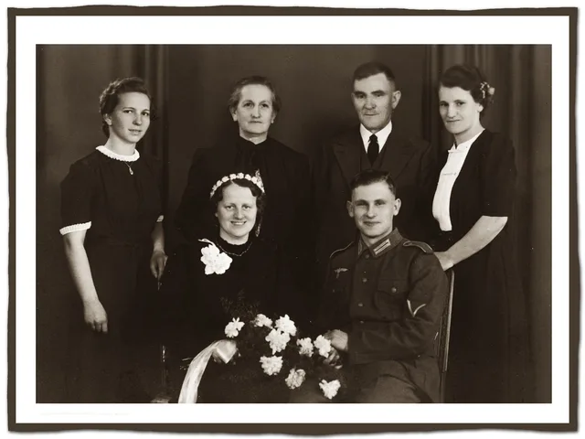 photo, old, family, wedding, man, woman, soldier, german. Does PIPEDA apply when you share records from your Canadian family archive?